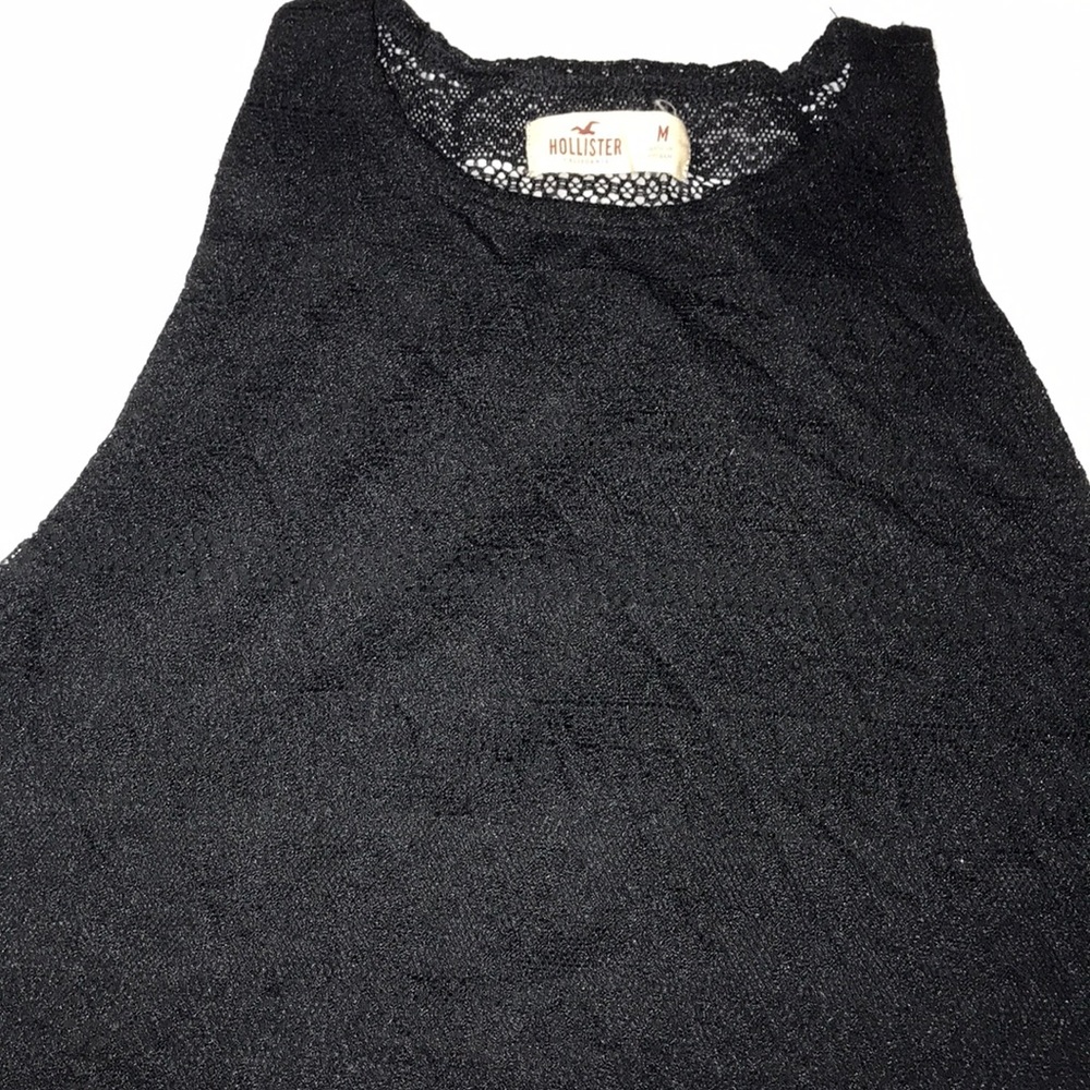 Black lace crop top